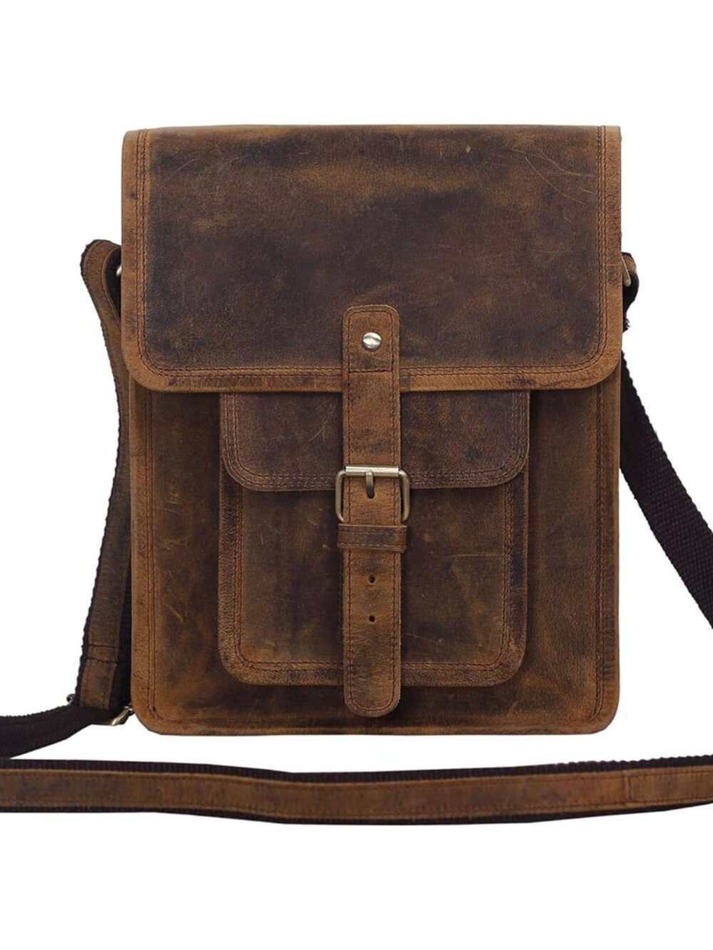 Leather crossbody bag messenger satchel tablet bag 11 inch for men and women Dis